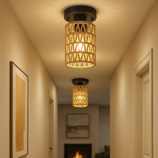 Lyra Noa Rattan Weave Pendant Light