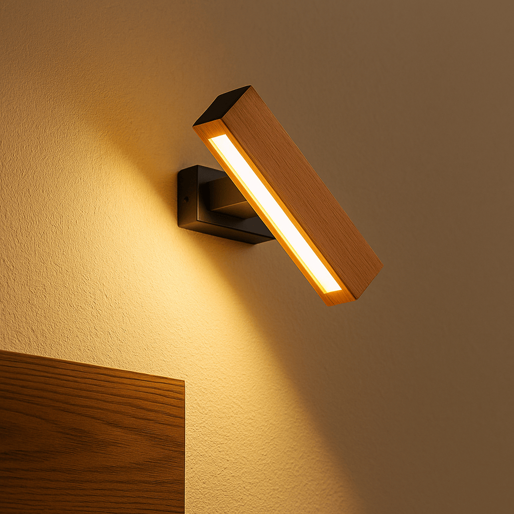 Garden Lights Small Lyra Beam Adjustable Wooden Wall Light